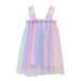 Toddler Baby Kids Girls Rainbow Tie Dyed Summer Sleeveless Beach Tutu Dress Casual Layered Tulle Year 12 Formal Dresses Two Pieces Holiday Party Dress for Girls Lace Pageant Dresses Dress Baby Girls