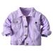 mveomtd Baby Boys Girls Denim Jacket Kids Toddler Button Down Jeans Jacket Top Coat Outerwear Casual Clothes Little Girls Jackets Girls Coat Size 5