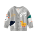 CSCHome 3-8Y Kids Cardigan Sweater Coat for Toddler Boys Animals Patterns Knit Outerwear Buttons V Neck Long Sleeve Kids Boys Clothes Fall Winter