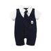 mveomtd Baby Boys Solid Gentleman Tie Romper Jumpsuit Outfits Clothes Baby Boy Easter Outfits Toddler Jumpsuit