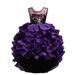 Fimkaul Girls Dresses Children Spring Summer Tulle Sequins Glitter For Performance Children Formal Clothes Cute Bow For Christmas Party Princess Dress Baby Clothes Purple