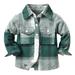 Wefuesd Kids Toddler Baby Boys Autumn Winter Plaid Cotton Long Sleeve Cardigan Jacket Clothes Baby Boy Clothes Baby Clothes Green 100