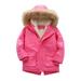 Wefuesd Boy s Winter Lined Coat Water-proof Fleece Thick Outerwear Girls Quilted Hooded Par-ka Jacket Winter Kids Pu-ffer Boys Coat&jacket Baby Boy Clothes Baby Clothes Hot Pink 120