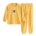 Wiueurtly Baby Boy 4 Piece Toddler Girls Boys Baby Soft Pajamas Toddler Cartoon Prints Long Sleeve Kid Sleepwear Sets