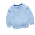 Mrat Kids Sweatshirts Baby Boys Girls Long Sleeve Round Neck Sweatshirts Children Pullover Solid Color Warm Shirt Blouse Outerwear Tops Light blue 7-8 Years