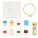 15cm Round Embroidery Base DIY Punch Embroidery Set Cloth Needles Wools Thread Accessories Embroidery Art Craft for Kids Home Gift Making (Windmill Style Pattern)