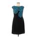 Nine West Casual Dress - A-Line Crew Neck Sleeveless: Black Print Dresses - Women's Size 6