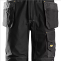 Snickers Craftsmen One-piece Trousers Holster Pockets, Canvas+ - Black/Black - Waist 36" Inside leg 35"