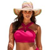 Plus Size Women's High Neck Halter Bikini Top by Swimsuits For All in Viva Magenta (Size 22)