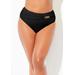 Plus Size Women's High Waist Chain Accent Swim Brief by Swimsuits For All in Black (Size 10)