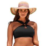 Plus Size Women's High Neck Halter Bikini Top by Swimsuits For All in Black (Size 20)