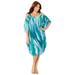 Plus Size Women's Open-Shoulder Chiffon Dress by Catherines in Aqua Multi (Size 16 W)