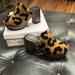 Jessica Simpson Shoes | Jessica Simpson Animal Print Sherpa Clogs Size 6.5 | Color: Brown/Tan | Size: 6.5