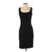 DKNY Casual Dress - Sheath Scoop Neck Sleeveless: Black Print Dresses - Women's Size 2