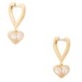 Kate Spade Jewelry | Kate Spade Rock Solid Stone Heart Huggie Earrings | Color: Gold/White | Size: Os