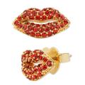 Kate Spade Jewelry | Kate Spade New York Hit The Town Lips Studs Red Rhinestone Crystal Lip Earrings | Color: Gold/Red | Size: See Description