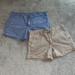 American Eagle Outfitters Shorts | Ae Super Stretch Khaki And Blue Midi Short Size 6 | Color: Blue/Tan | Size: 6