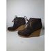 Michael Kors Shoes | Michael Kors Mk Rory Wedge Booties Brown Suede Ankle Boots Lace Up Size 10 | Color: Brown | Size: 10