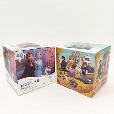 Disney Toys | Disney Princess Set Of 2 Jigsaw 48 Pcs Puzzle Tangled And Frozen Ii | Color: Blue | Size: One Size