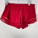 Lululemon Athletica Shorts | Lululemon Shorts Hotty Hot Ll Solid Red Lined Low Rise Running Workout Knit | Color: Red | Size: 12