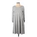 Apt. 9 Casual Dress - Midi: Gray Solid Dresses - Women's Size Small