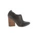 Matt Bernson Ankle Boots: Slip-on Chunky Heel Bohemian Gray Solid Shoes - Women's Size 8 1/2 - Almond Toe