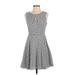 Express Casual Dress - A-Line: Gray Polka Dots Dresses - Women's Size 2