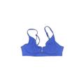 Shade & Shore Swimsuit Top Blue Solid V Neck Swimwear - Women's Size Medium