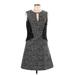 Banana Republic Casual Dress - A-Line Keyhole Sleeveless: Gray Dresses - Women's Size 10