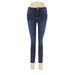 LC Lauren Conrad Jeans - Mid/Reg Rise Skinny Leg Boyfriend: Blue Bottoms - Women's Size 8 Petite - Dark Wash