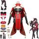 Genshin Impact Cosplay Costume Outfit with Wig for Women,Game Characters Beidou Uniform Dress Full Set Halloween Party Dress Up Suit,Red,XL