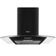 Abode Chimney Cooker Hood 60cm Curved Glass Black Extractor Hood & Recirculation with 1x Carbon Filters, Wall Mounted Range Hood Extractor Fan, 3 Speed Settings, AGCH6031B (Black)