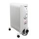 NRG White 9 Fin Oil Filled Radiator 2KW Portable Electric Heater with Timer & Adjustable Thermostat Thermal Safety Cut off