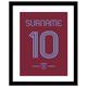 West Ham United Personalised Retro Shirt Framed Print