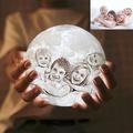 CZD Personalised Moon Lamp with Photo and Text,Custom 3D Moon Lamp,Luminous 16-color Moon Light,Photo Moon Lamp,Wife (3 colors Remote and time,15CM)