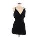 Aqua Casual Dress - Bodycon Plunge Sleeveless: Black Print Dresses - Women's Size Medium