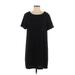 Bobeau Casual Dress - Shift Scoop Neck Short sleeves: Black Print Dresses - Women's Size Medium