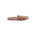 Qupid Sandals: Slip-on Stacked Heel Classic Tan Solid Shoes - Women's Size 8 - Open Toe