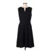 Nine West Casual Dress - A-Line: Black Solid Dresses - Women's Size 8