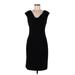 Lauren by Ralph Lauren Casual Dress - Sheath Cowl Neck Sleeveless: Black Solid Dresses - Women's Size 8