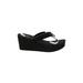 Nine West Wedges: Black Solid Shoes - Women's Size 10 - Open Toe