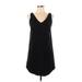 Banana Republic Factory Store Casual Dress - A-Line V Neck Sleeveless: Black Print Dresses - Women's Size 6