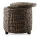 Casafield 17" Round Water Hyacinth Storage Ottoman Footrest w/ Lid - Natural, Wood in Brown | 17.5 H x 17.75 W x 17.75 D in | Wayfair