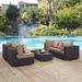 Convene 5 Piece Outdoor Patio Sectional Set by Modway Metal in Brown | 25.5 H x 134 W x 67 D in | Wayfair EEI-2356-EXP-MOC-SET