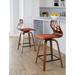 George Oliver Lakyia Swivel Bar & Counter Stool Wood/Upholstered in Orange | Counter Stool (24" Seat Height) | Wayfair