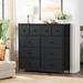 Ebern Designs Ojaswi 10 Dressers, Wooden Dresser, Chest of Drawers w/ Fabric Wood/Metal in Black/Brown | 39 H x 39 W x 12 D in | Wayfair