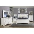 Rosdorf Park 5-1_Devora Faux Leather Upholstered LED Panel Bedroom Set Wood in White | 4.5 H x 85.5 W x 82.5 D in | Wayfair