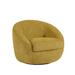 Barrel Chair - Mercer41 Loubna 33 inches Wide Swivel Barrel Chair Polyester/Fabric in Yellow | 27.95 H x 33.46 W x 35.43 D in | Wayfair