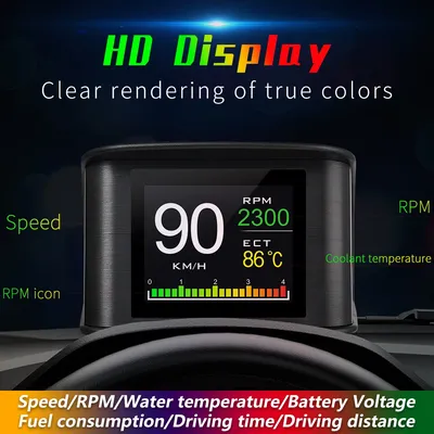 Affichage tête haute OBD HUD P10 pour voiture compteur de vitesse numérique avec consommation de