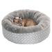 FurHaven Plush & Diamond Print Calming Donut Dog Bed Polyester/Synthetic Material in Gray | 9 H x 23 W x 23 D in | Wayfair 29236317